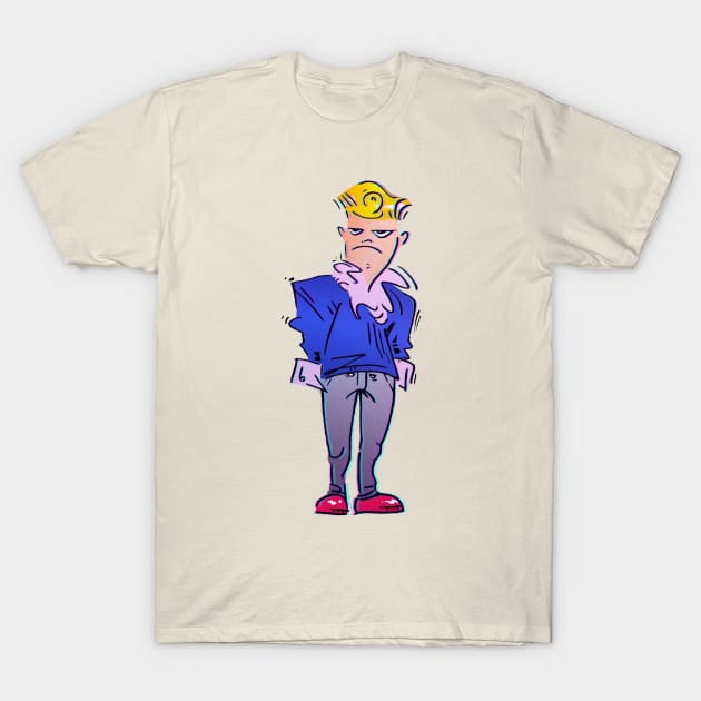 Grumpy guy with sad crotch T-Shirt by JoannaSkiba